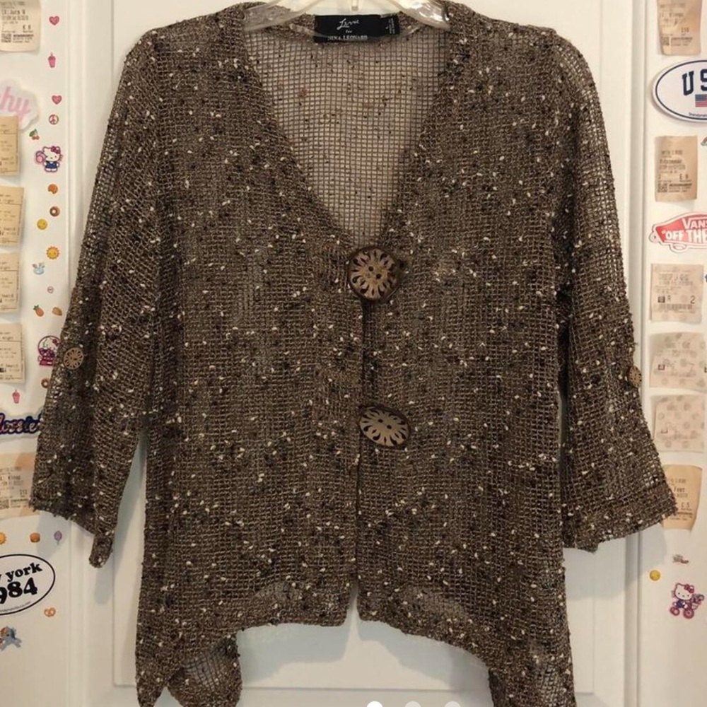 Brown Crochet Cardigan